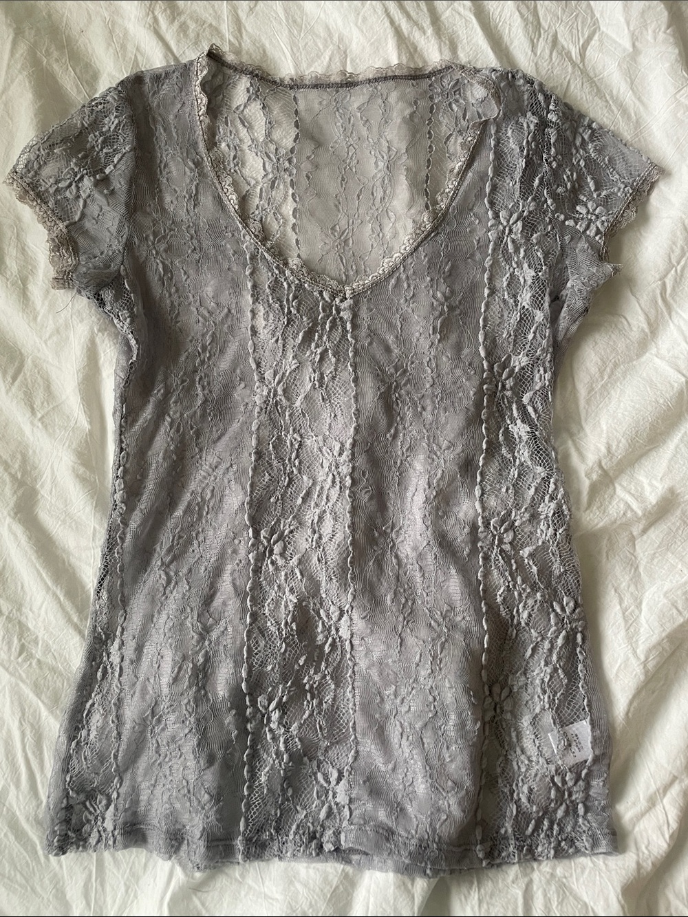 Sheer Lace Blouse/Tshirt Slate Grey